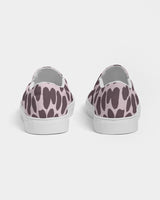 Womens Sneakers - Canvas Slip on Shoes, Pink Leopard Print by inQue.Style