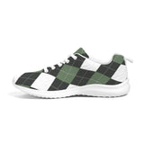 Womens Sneakers - Green and White Plaid Canvas Sports Shoes / Running by inQue.Style