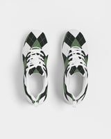 Womens Sneakers - Green and White Plaid Canvas Sports Shoes / Running by inQue.Style