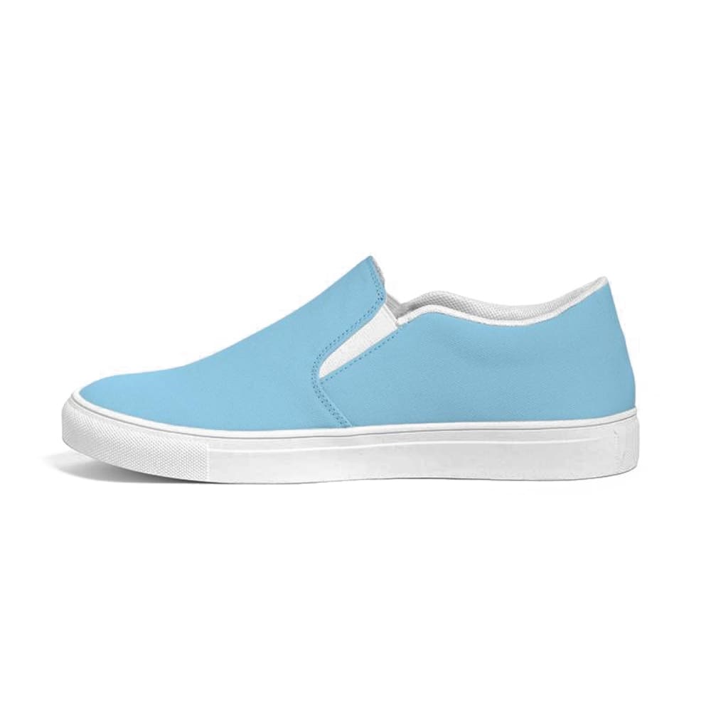 Womens Sneakers - Light Blue Low Top Slip-on Canvas Shoes by inQue.Style