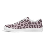 Womens Sneakers - Low Top Sports Shoes, Pink Leopard Print by inQue.Style