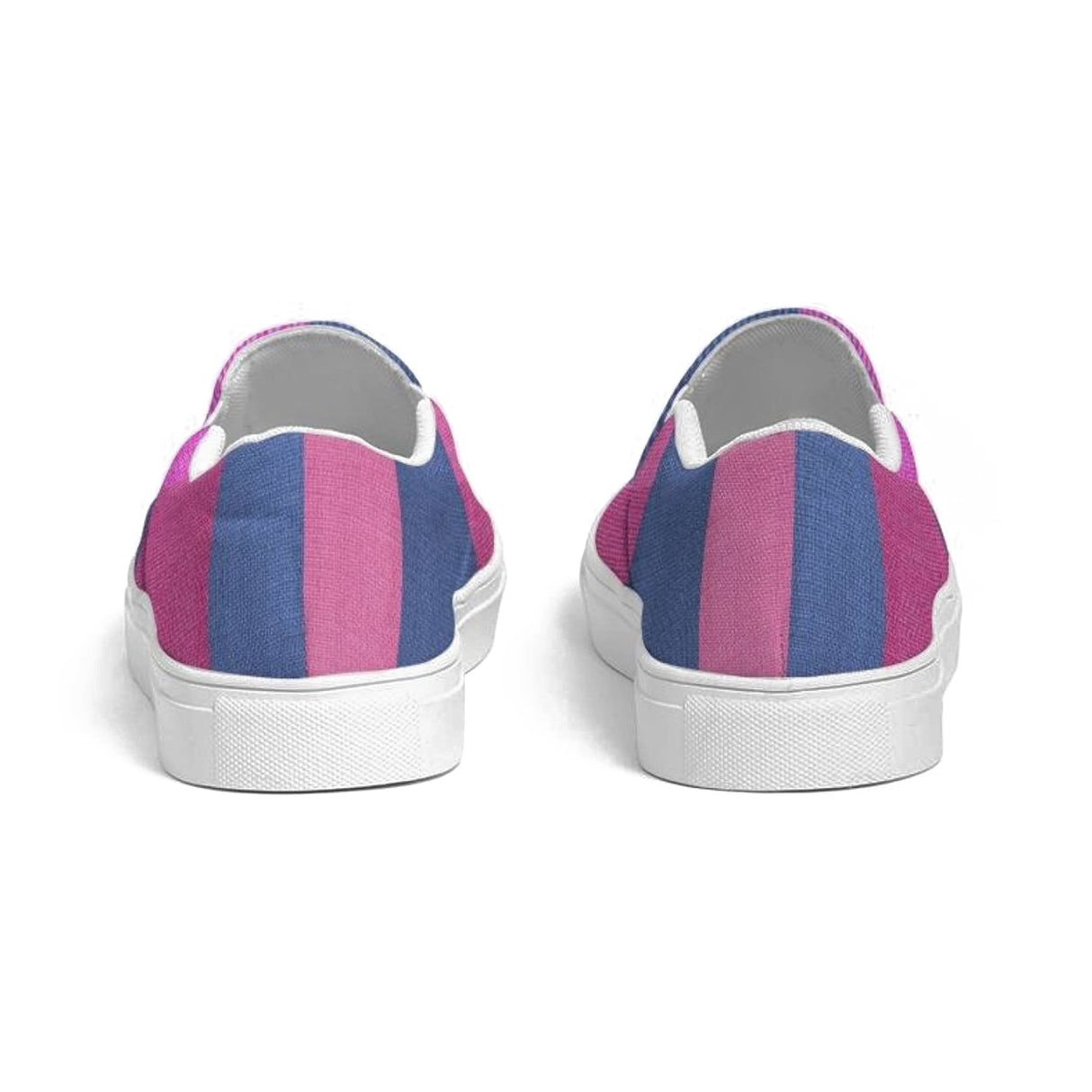 Womens Sneakers - Pink & Blue Geometric Print Slip-on Canvas Shoes by inQue.Style