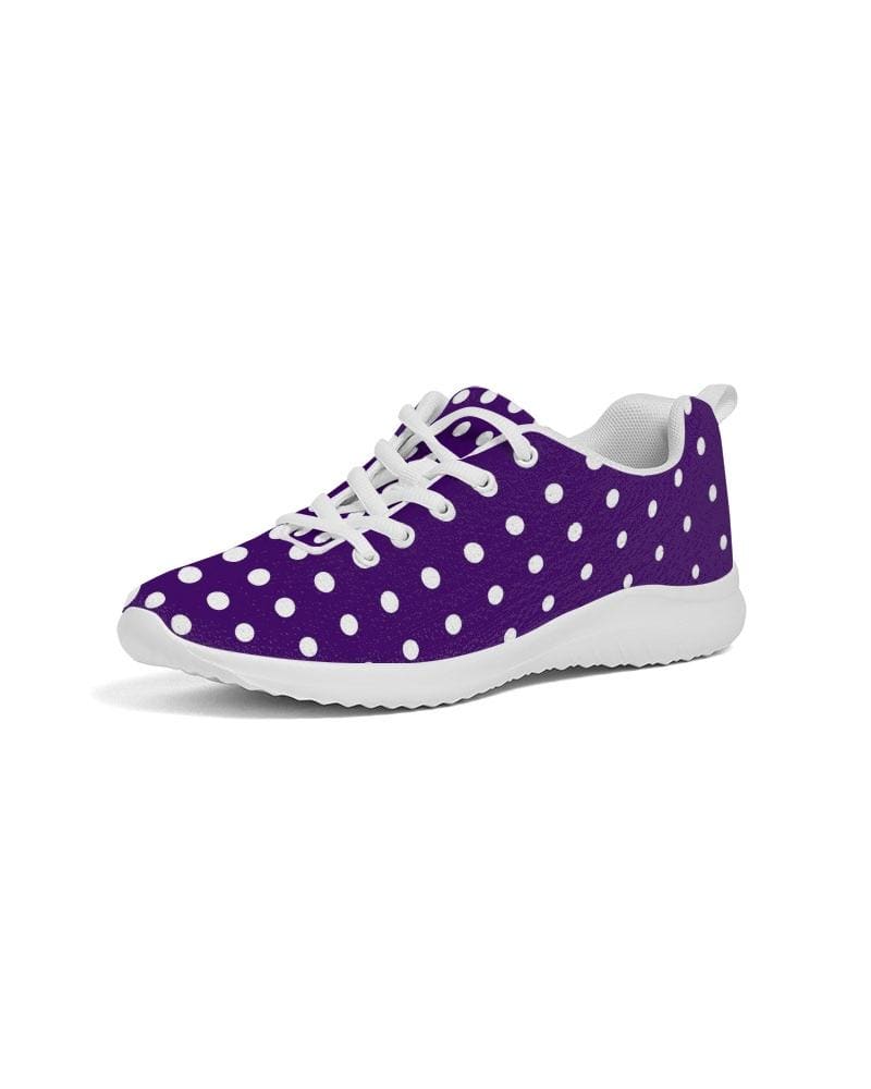 Womens Sneakers - Purple Polka Dot Canvas Sports Shoes / Running by inQue.Style