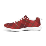 Womens Sneakers - Red Plaid Canvas Sports Shoes / Running by inQue.Style