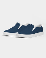 Womens Sneakers - Slip on Canvas Shoes / Navy Blue by inQue.Style