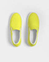 Womens Sneakers - Yellow Canvas Sports Shoes / Slip-on by inQue.Style