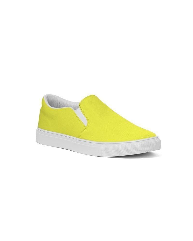 Womens Sneakers - Yellow Canvas Sports Shoes / Slip-on by inQue.Style