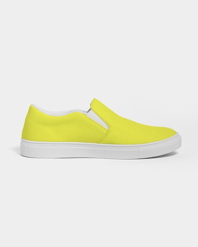 Womens Sneakers - Yellow Canvas Sports Shoes / Slip-on by inQue.Style