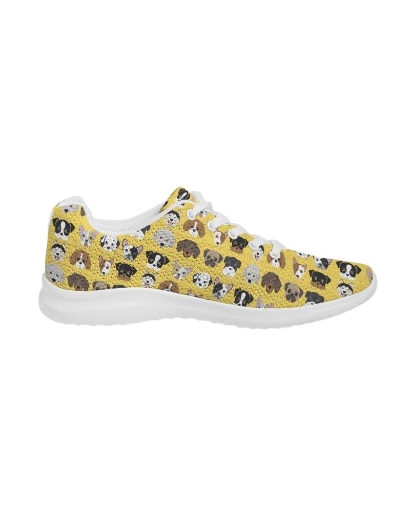 Womens Sneakers - Yellow Doggie Love Low Top Canvas Running Shoes by inQue.Style