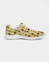 Womens Sneakers - Yellow Doggie Love Low Top Canvas Running Shoes by inQue.Style