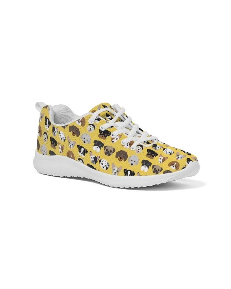 Womens Sneakers - Yellow Doggie Love Low Top Canvas Running Shoes by inQue.Style