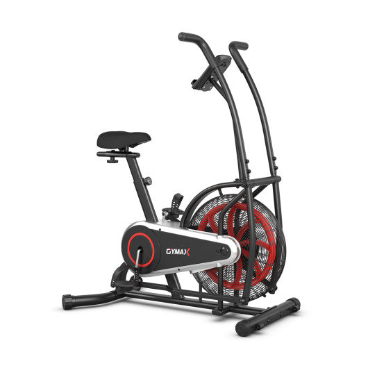 Upright Air Bike with Unlimited Resistance-Black