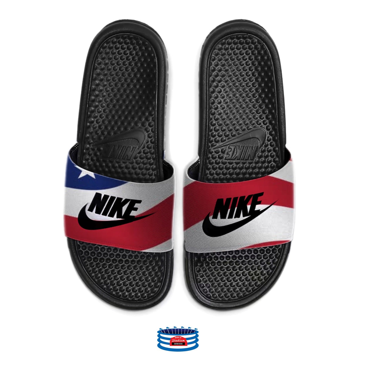 "USA" Nike Benassi JDI Men's Slides by Stadium Custom Kicks