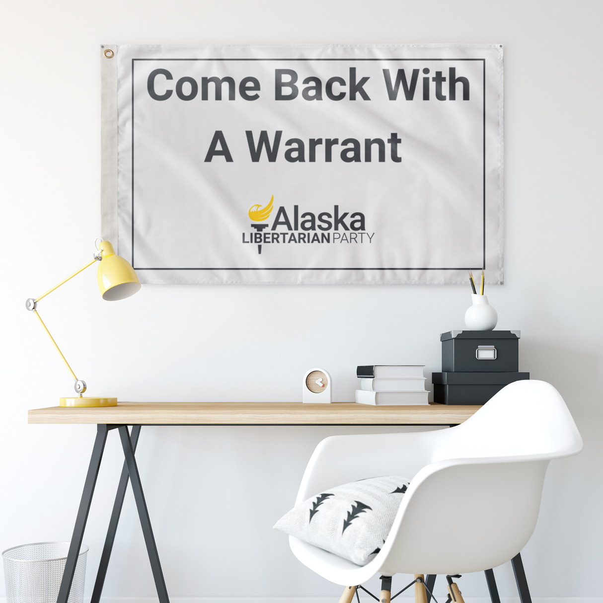 Come Back with a Warrant Single Sided Flag Alaska LP by Proud Libertarian