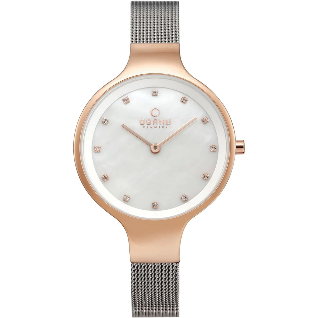 Obaku Women's Rose White mother of pearl Dial Watch - V173LXVWMC by Balec Group