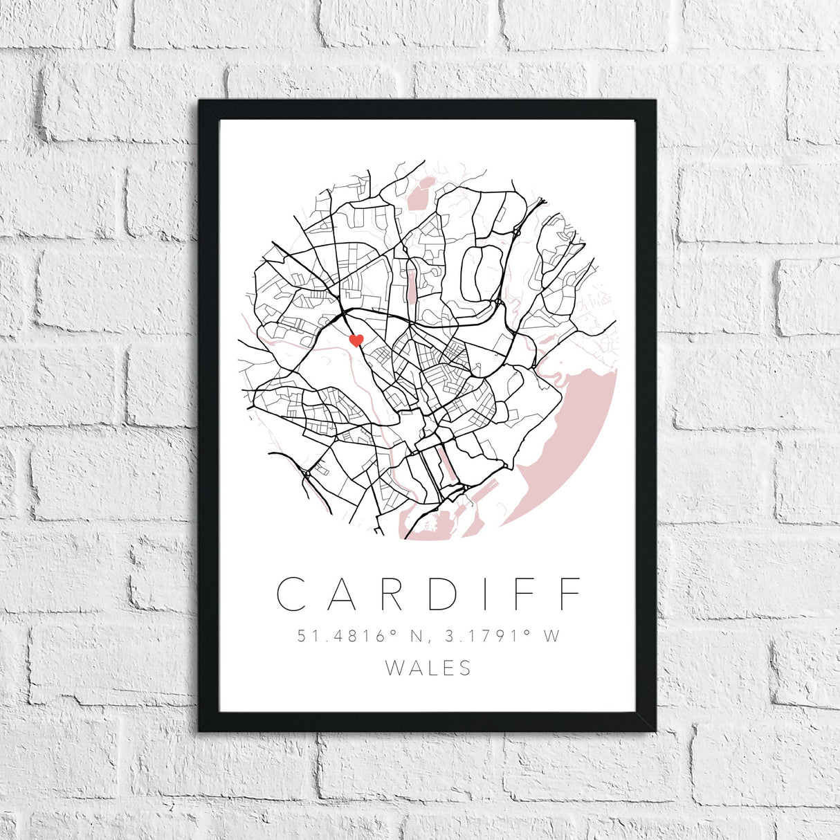 Couple Personalised Valentines Love Engagement Wedding Any Place Circle City Print Coordinates Wall Decor Print by WinsterCreations™ Official Store