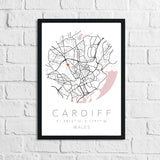 Couple Personalised Valentines Love Engagement Wedding Any Place Circle City Print Coordinates Wall Decor Print by WinsterCreations™ Official Store