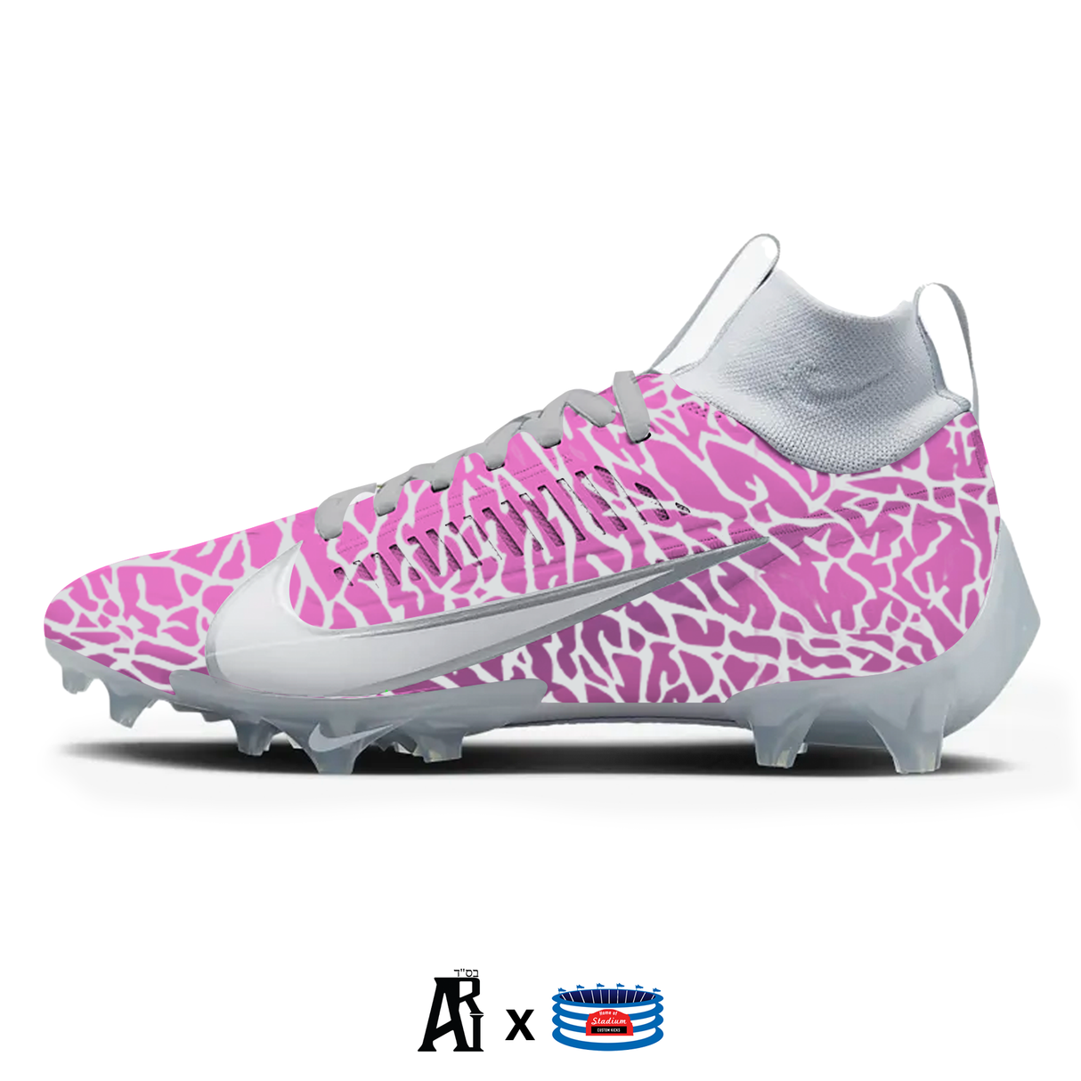 "Pink Elephant" Nike Vapor Edge Pro 360 2 Cleats by Stadium Custom Kicks