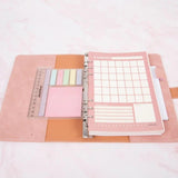 Vegan Leather Organizational Notebook A5 with Sticky Note Ruler - Vysn