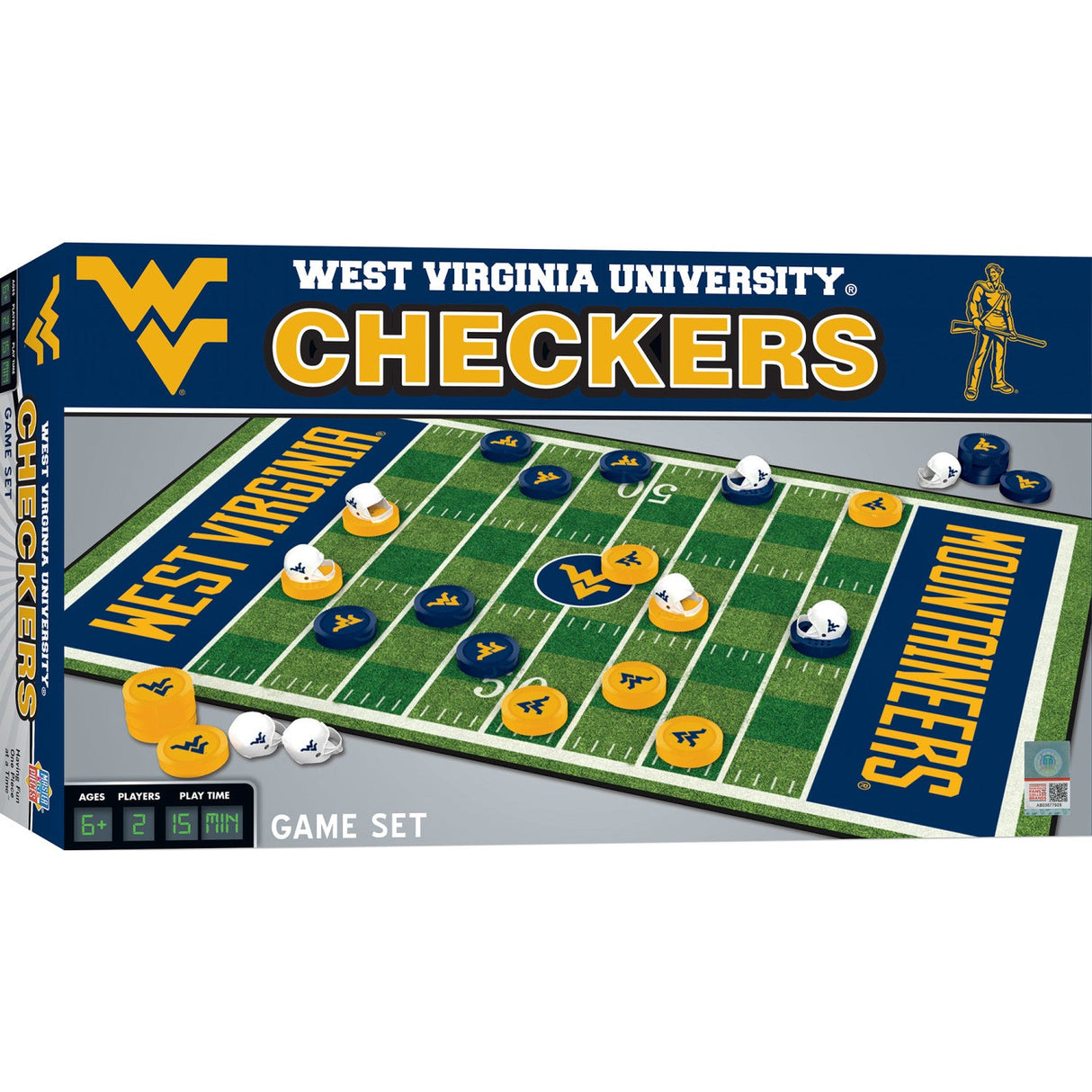 West Virginia Mountaineers Checkers Board Game by MasterPieces Puzzle Company INC