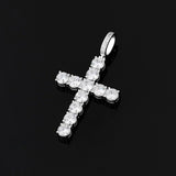 VVS Moissanite Solid Silver Cross Pendant in White Gold by Bling Proud | Urban Jewelry Online Store