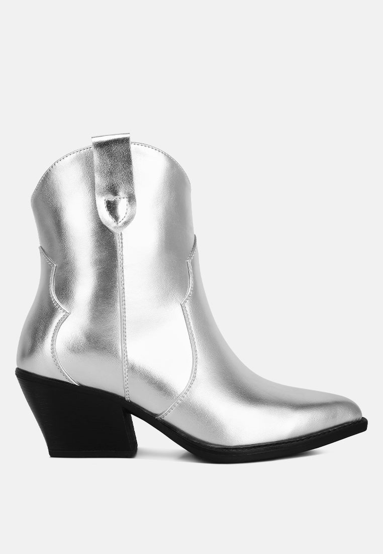 wales metallic faux leather bootie by London Rag