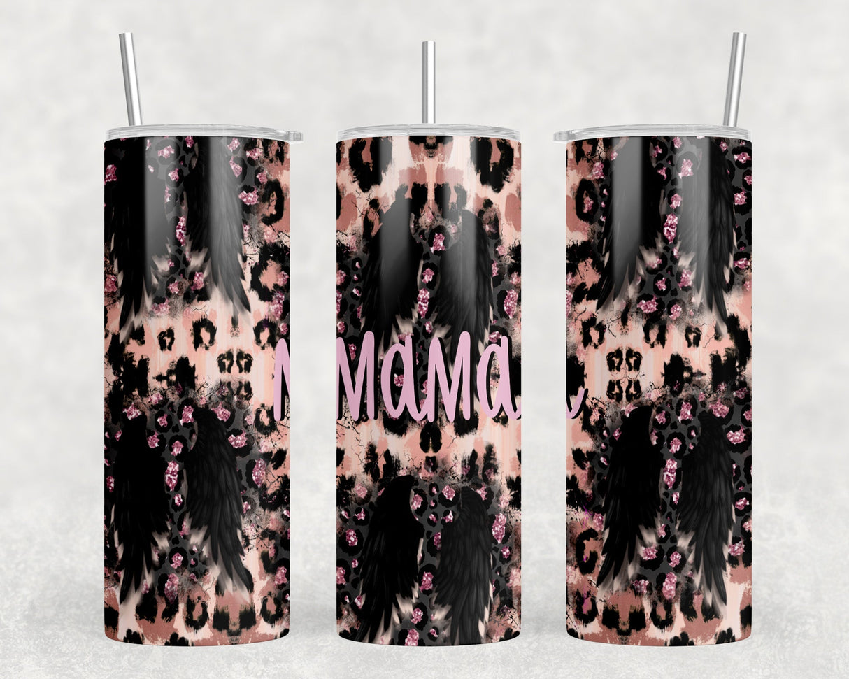 Western Wings Mama  - 20 oz Steel Skinny Tumbler - Optional Blue Tooth Speaker - Speaker Color will Vary by Rowdy Ridge Co