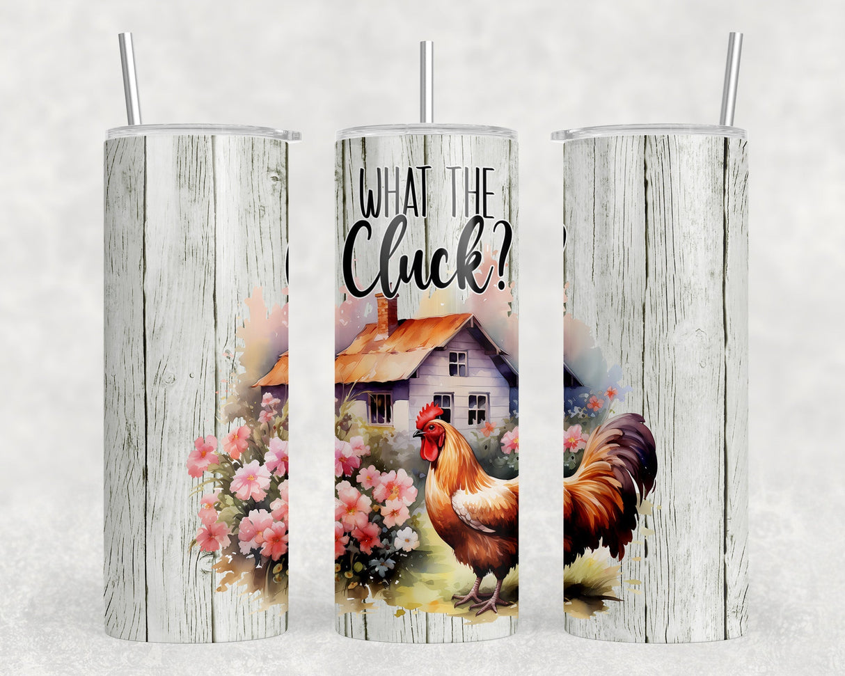 What The Cluck|Skinny Tumbler|Optional Bluetooth Speaker| Speaker Color Varies by Rowdy Ridge Co