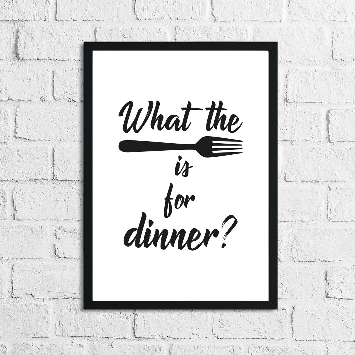 What The Fork Is For Dinner Kitchen Funny Simple Wall Decor Print by WinsterCreations™ Official Store