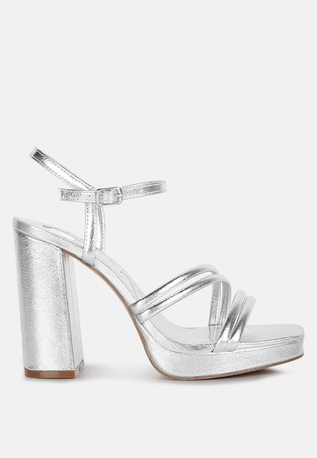 whiskers high heel platform strappy sandals by London Rag