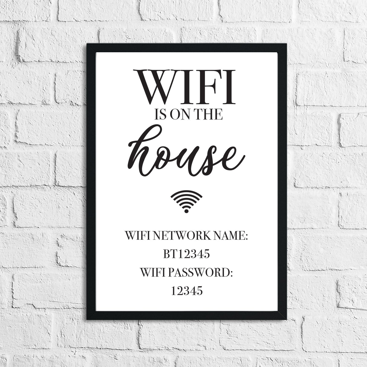 Personalised Wifi Is On The House Simple Home Wall Decor Print by WinsterCreations™ Official Store