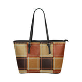 Women’s Shoulder Bag, Brown Checker Double Handle Handbag by inQue.Style