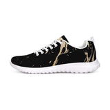 Womens Sneakers - Black and Gold Swirl Style Canvas Sports Shoes / Running by inQue.Style