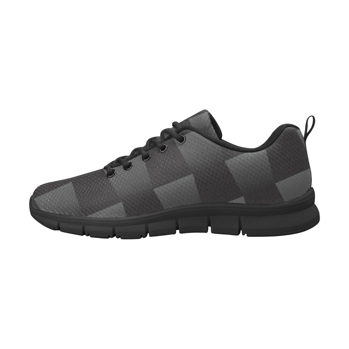 Womens Sneakers, Black and Gray 3d Print Running Shoes by inQue.Style