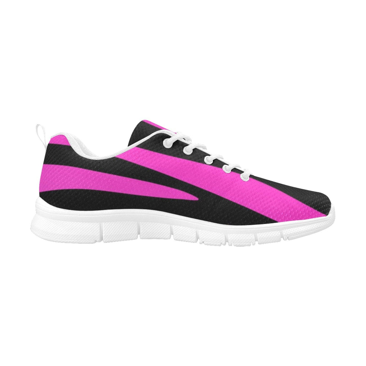 Womens Sneakers, Black and Purple Stripe Running Shoes by inQue.Style