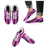 Womens Sneakers, Black and Purple Stripe Running Shoes by inQue.Style