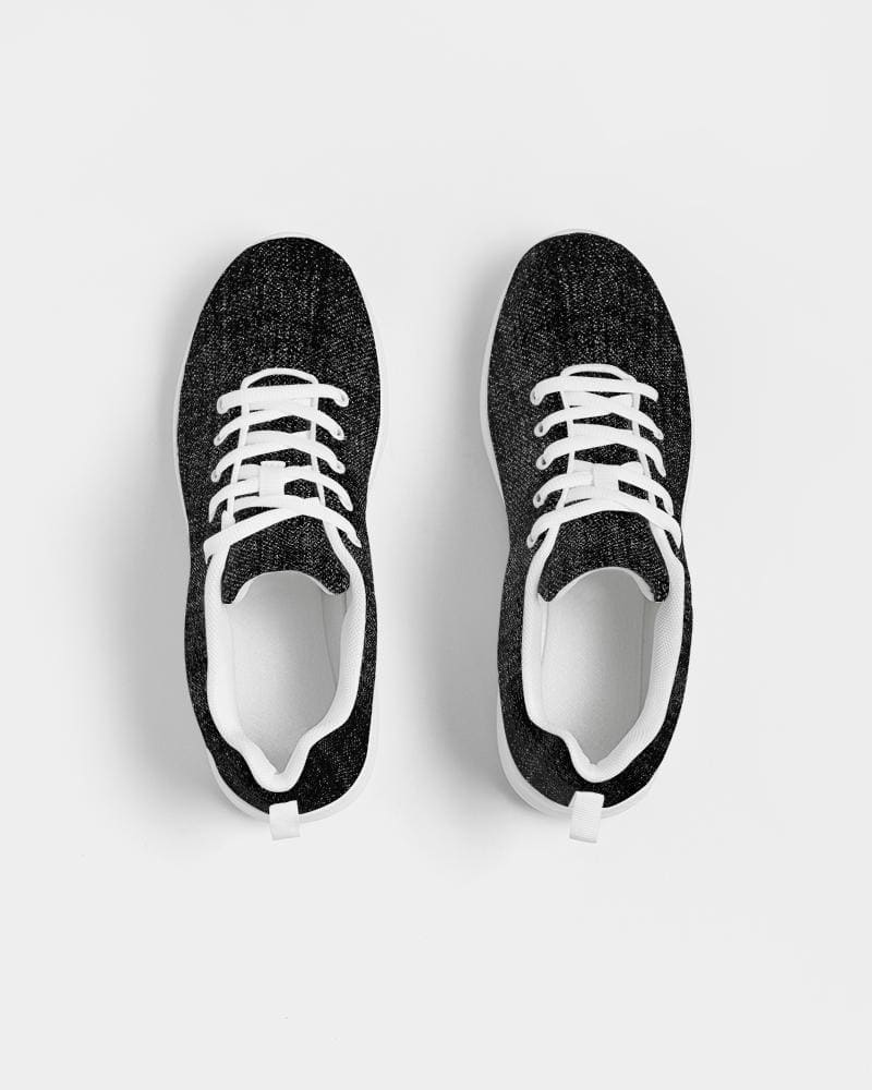 Womens Sneakers - Black and White Canvas Sports Shoes / Running by inQue.Style