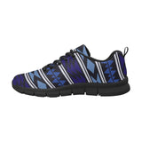 Womens Sneakers, Blue Aztec Print Running Shoes by inQue.Style