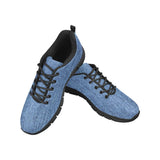 Womens Sneakers, Blue Denim Print Running Shoes by inQue.Style