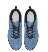 Womens Sneakers, Blue Denim Print Running Shoes by inQue.Style