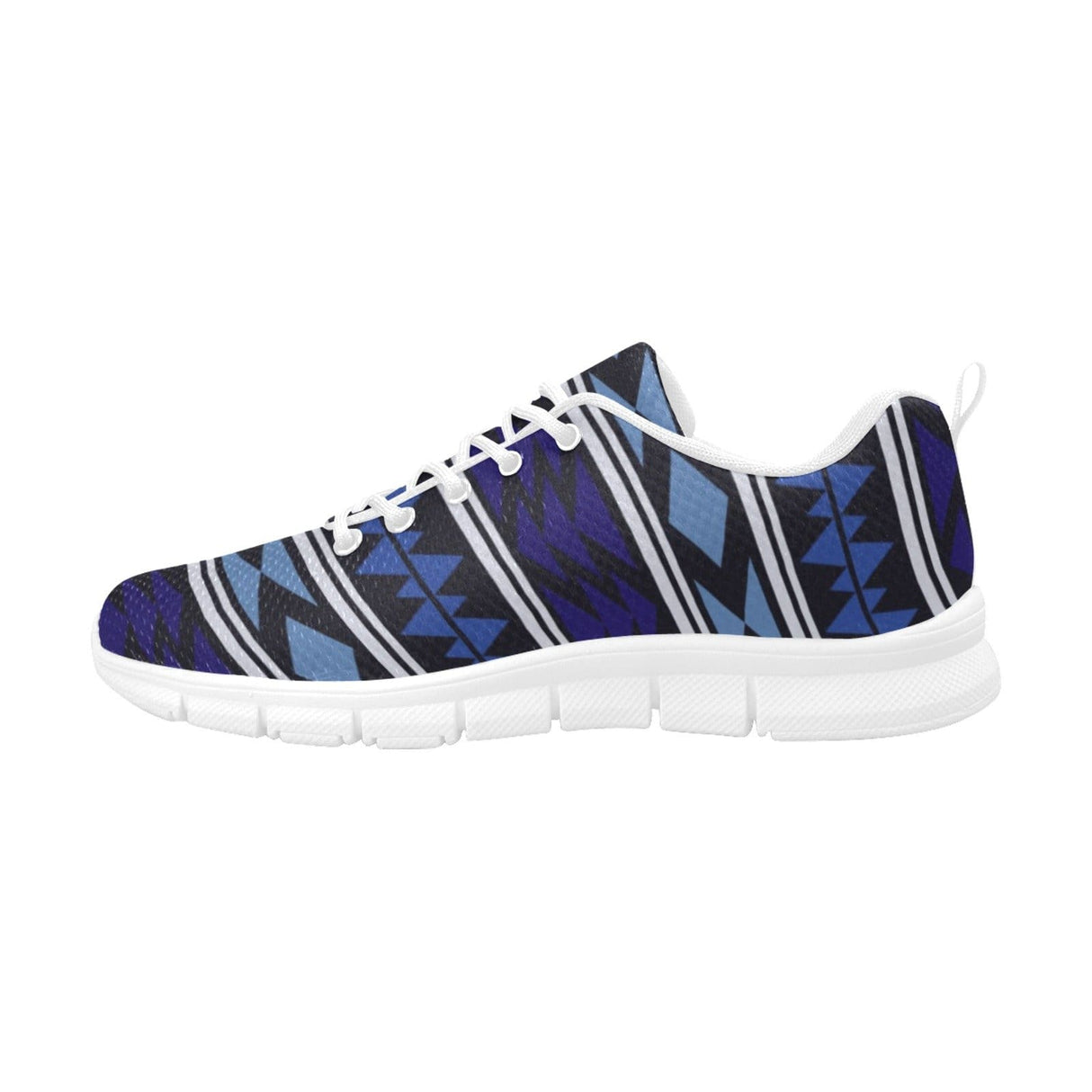 Womens Sneakers, Blue Horizon Aztec Print Running Shoes by inQue.Style