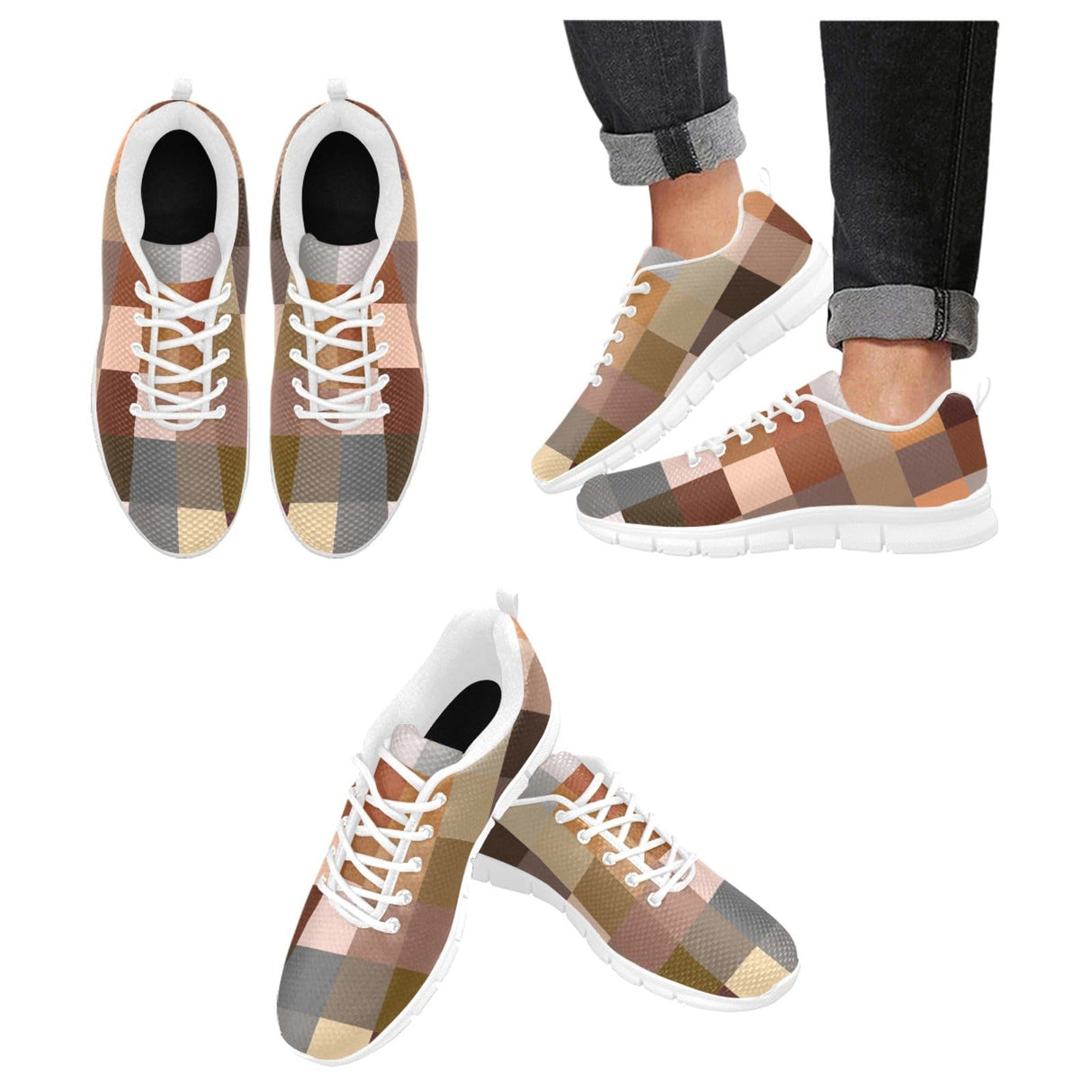 Womens Sneakers, Brown Running Shoes by inQue.Style