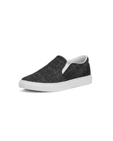 Womens Sneakers - Canvas Slip on Shoes, Black Faded Print by inQue.Style