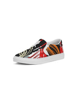 Womens Sneakers - Canvas Slip on Shoes, Multicolor Circular Print by inQue.Style