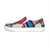 Womens Sneakers - Multicolor Geometric Style Low Top Slip-on Canvas Shoes by inQue.Style