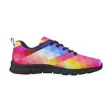 Womens Sneakers, Multicolor Grid Illustration Running Shoes by inQue.Style