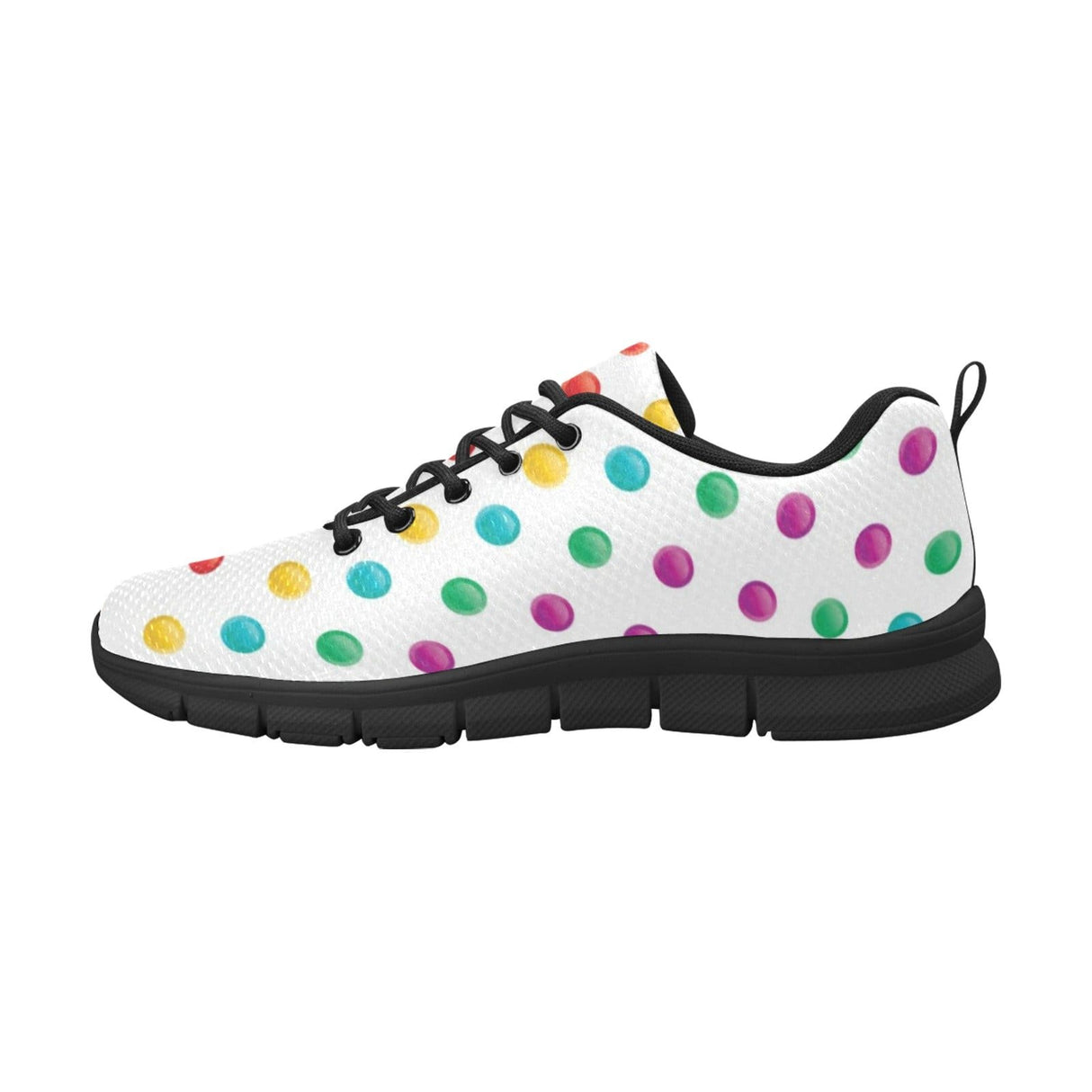 Womens Sneakers, Multicolor Polka Dot Print Running Shoes by inQue.Style