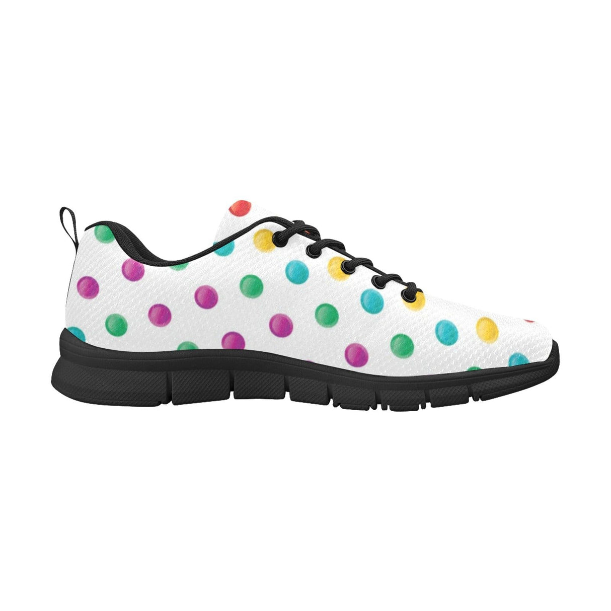 Womens Sneakers, Multicolor Polka Dot Print Running Shoes by inQue.Style