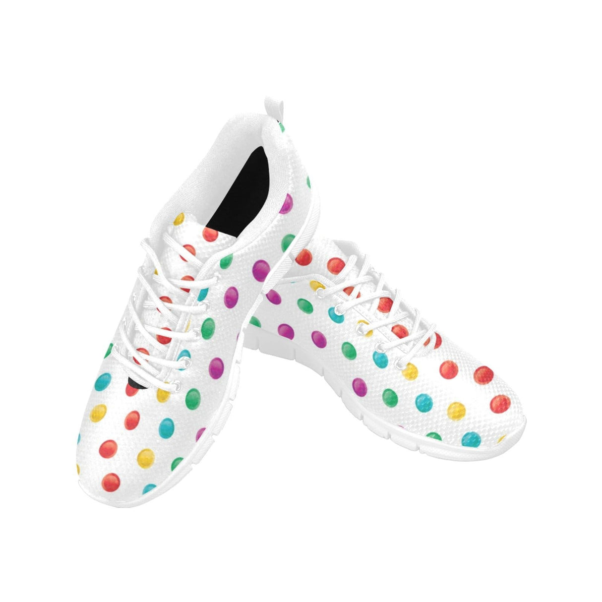 Womens Sneakers, Multicolor Polka Dot Running Shoes by inQue.Style