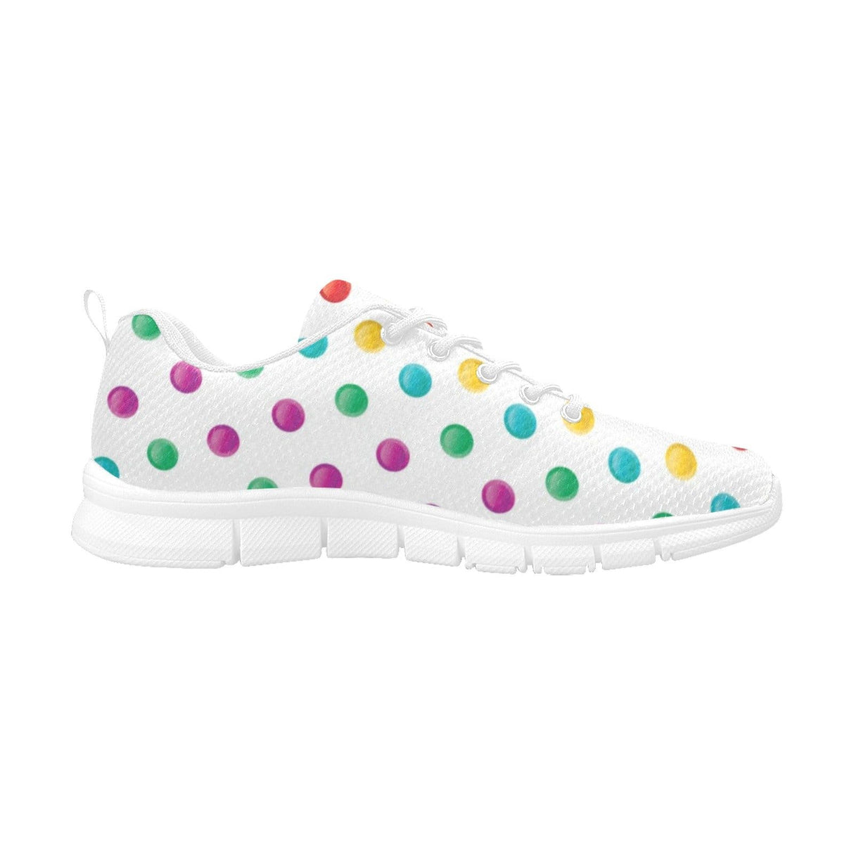 Womens Sneakers, Multicolor Polka Dot Running Shoes by inQue.Style